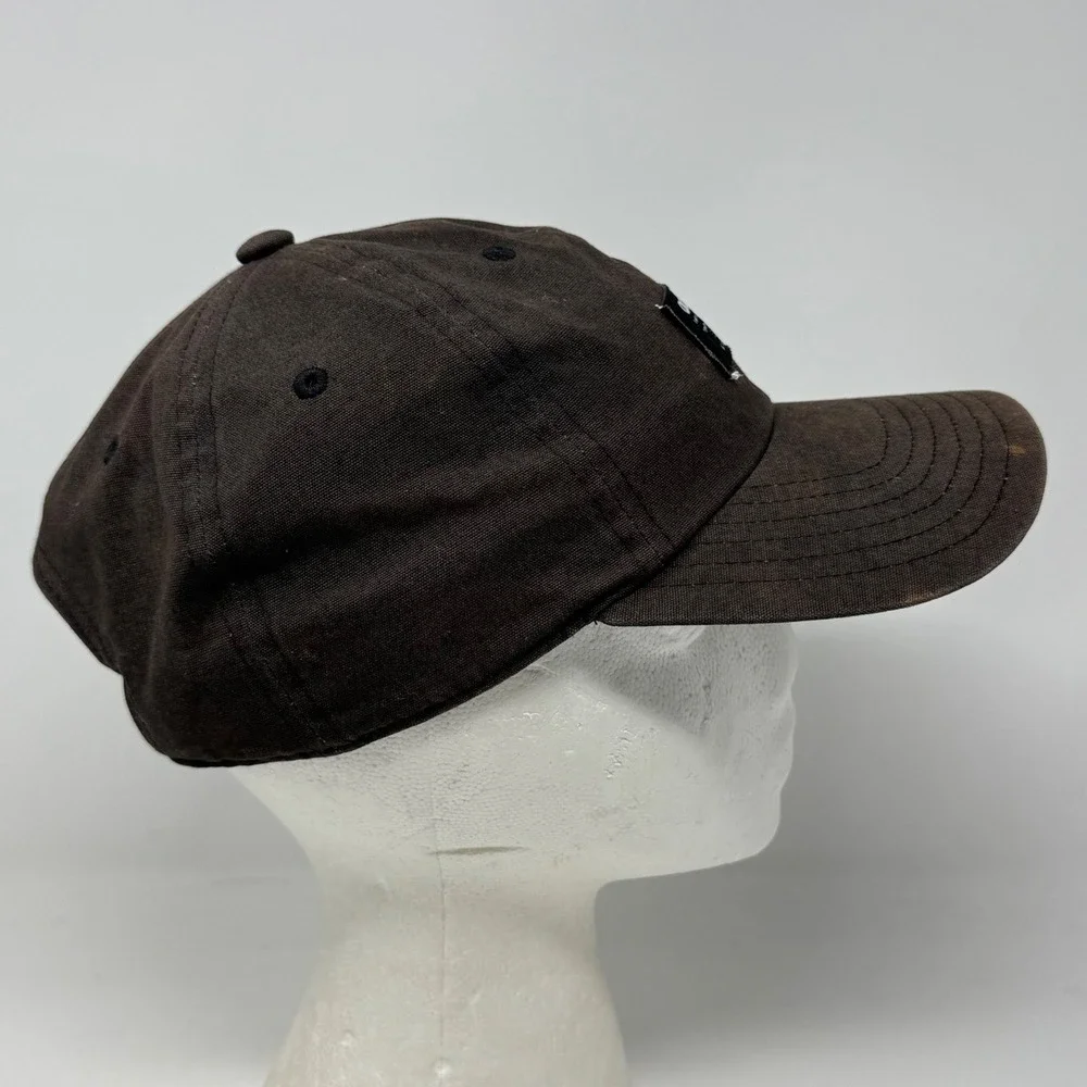 Adidas Three Stripe Life Baseball Cap Hat Faded Black Brown Adjustable Strapback